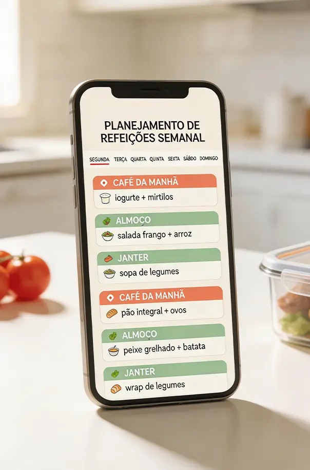 Mockup de celular com cardápio na tela